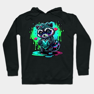 Lovely Racoon Art Hoodie